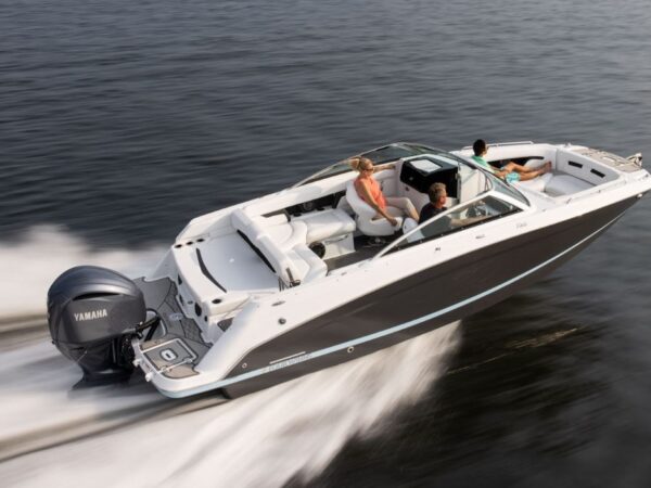 2023 Four Winns HD5 OB with a black hull and silver stripe