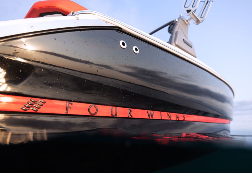 close up of the logo on the 2023 Four Winns HD2Surf