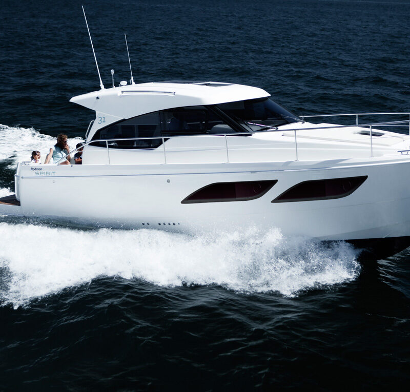 Rodman boat with white hull