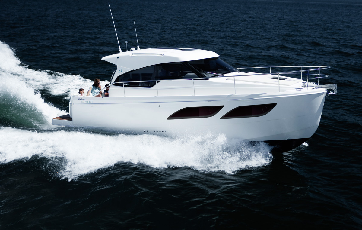 Rodman boat with white hull