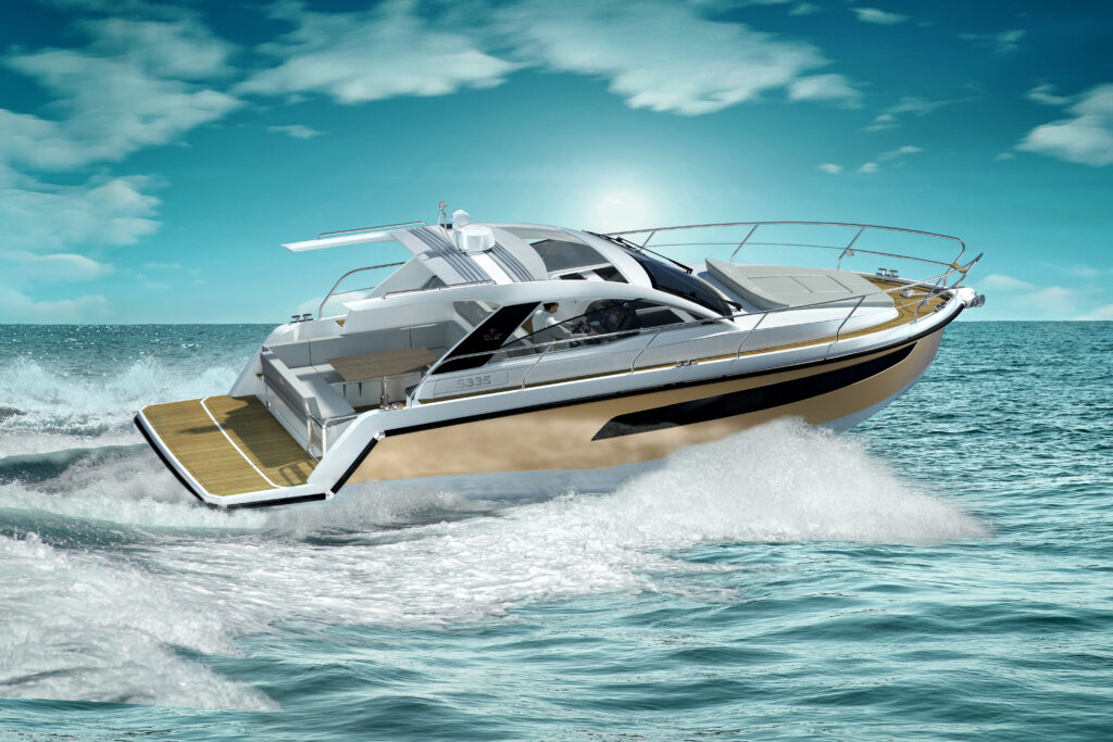 2023 Sealine S335 with a gold hull