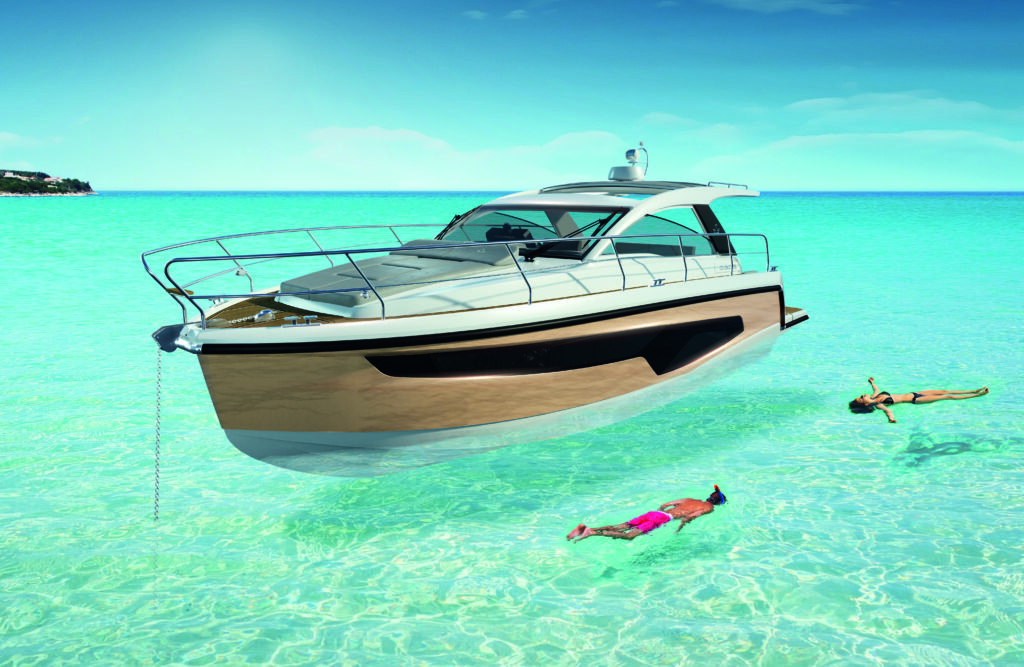 Sealine S335 with a golden hull