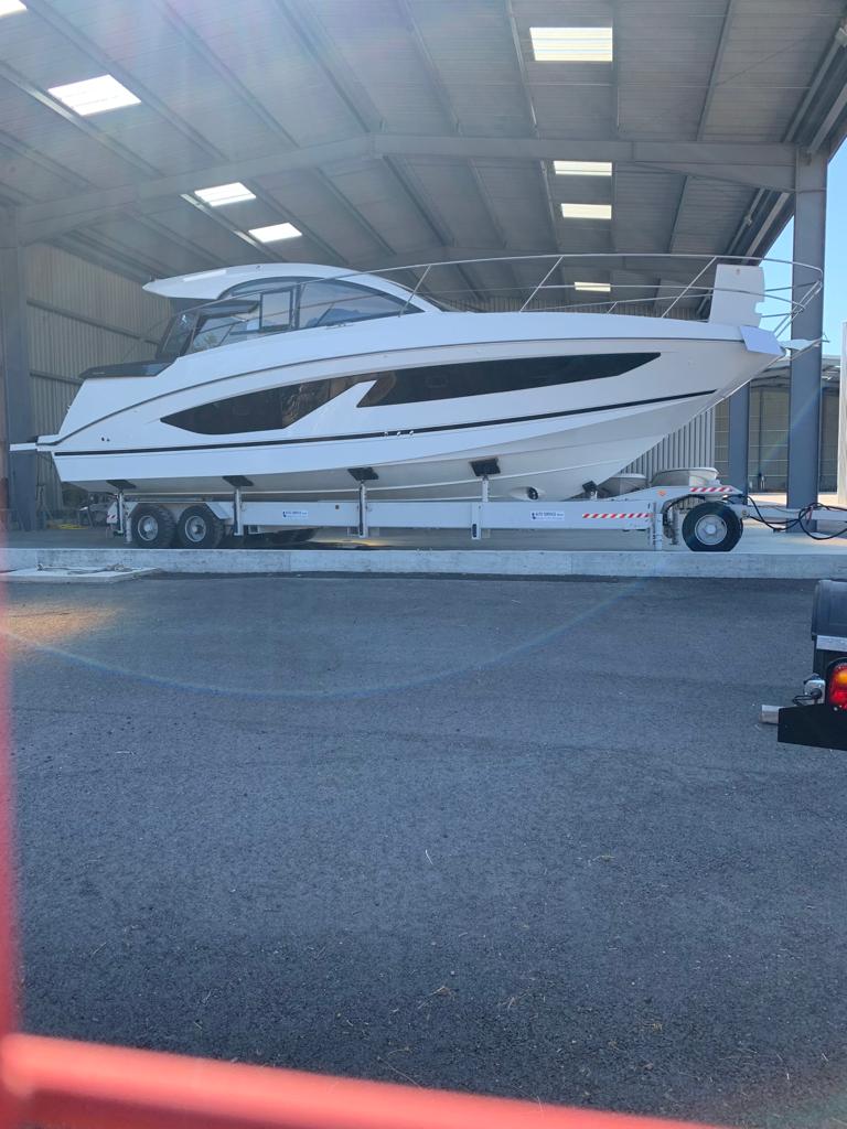 2021 Beneteau Gran Turismo 36 on a trailer
