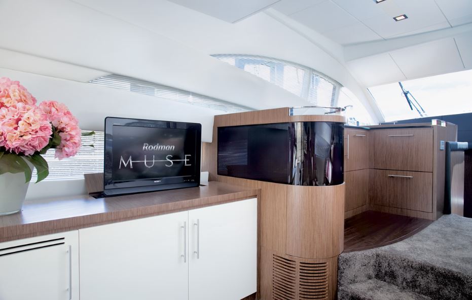 tv and storage area