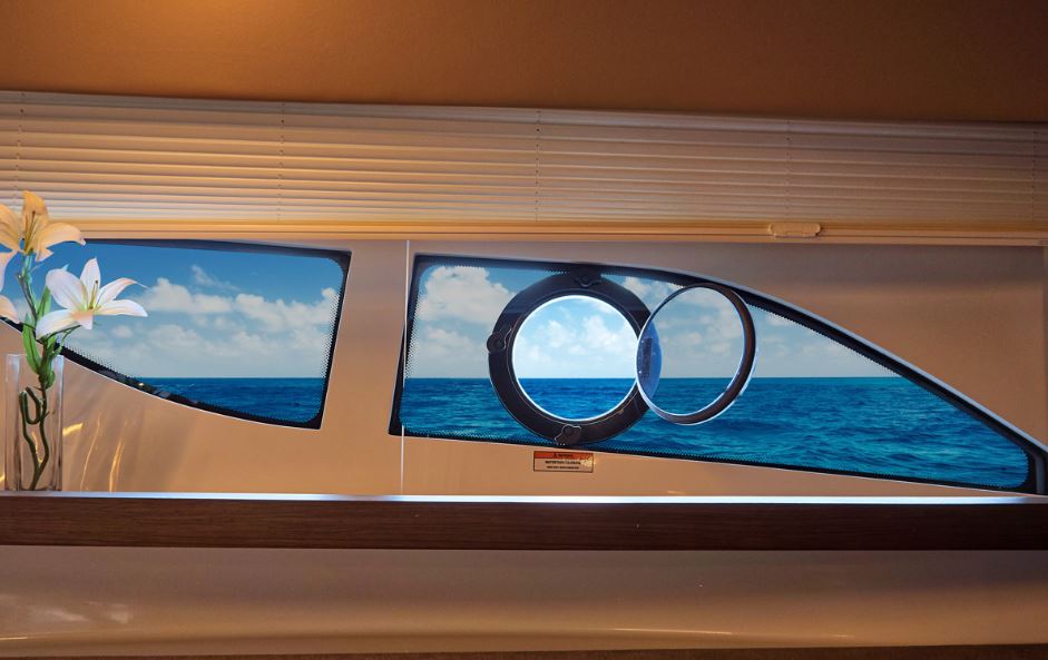 window view out on the the sea