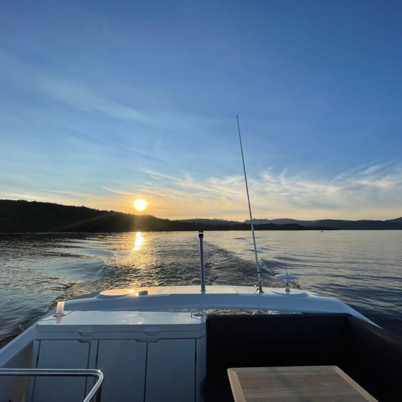Sunset taken from the back of a Sealine F430